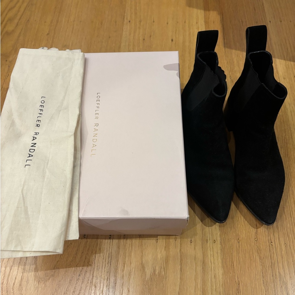 Loeffler Randall Black Ankle Suede Booties